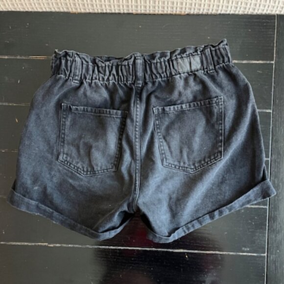 Black Denim Mom Shorts - Picture 2 of 5